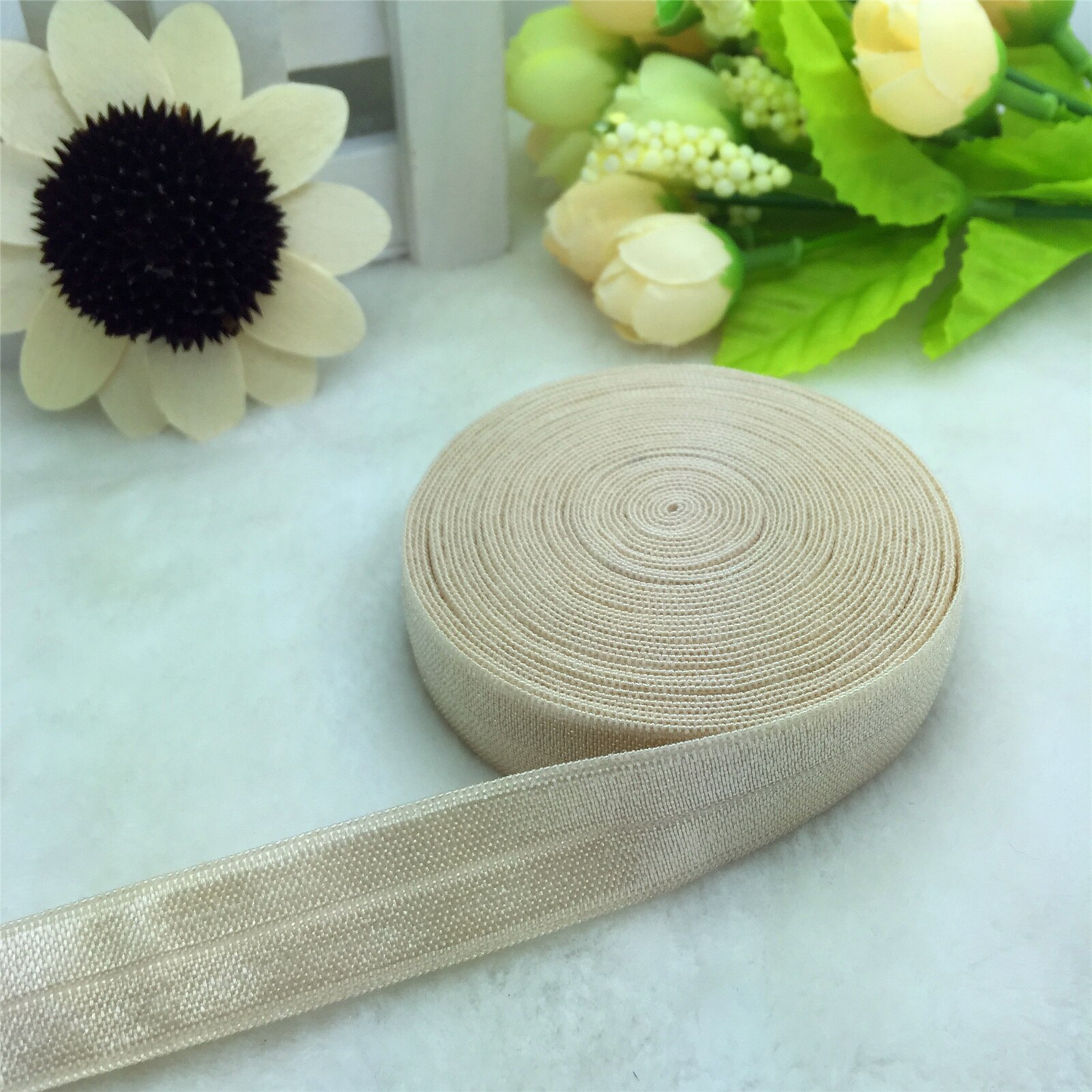 5 Yards 5/8 "15 MM Multirole Foldover Elastische Spandex Satijn Band Elastiekjes