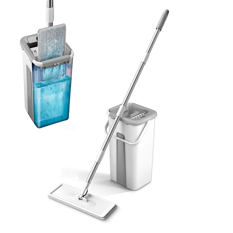 Fregona mágica para suelo, plano giratorio con cubo escurrible mopa, para lavar el suelo, limpieza del hogar, fácil,