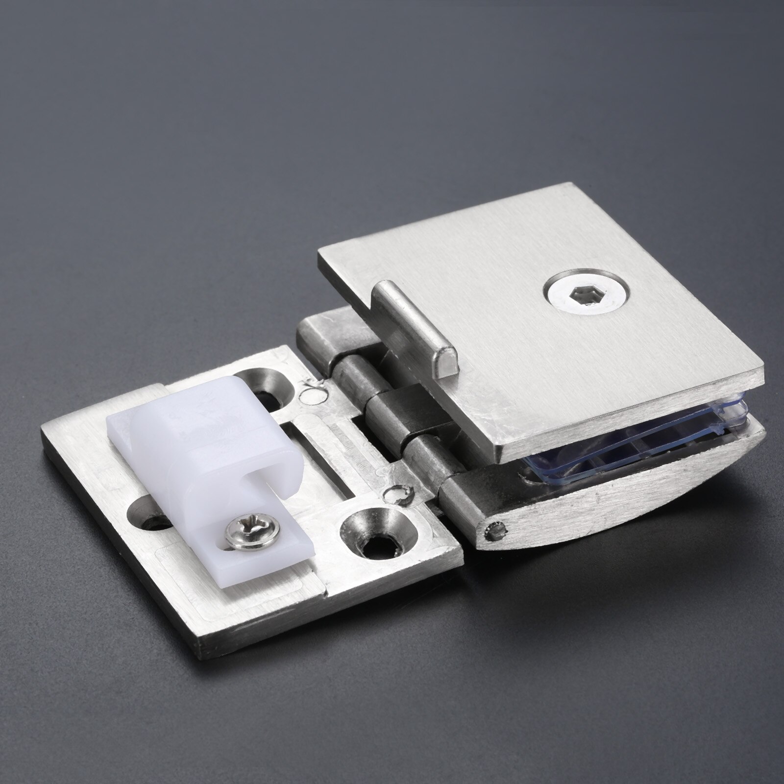 2pcs Door Hinges Zinc Alloy Cabinet Glass Door Hinge Clamp Clips Fit for 5-10mm Thickness Glass Furniture Hardware