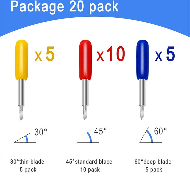 Blades for Cricut 20 PCS, Replacement Blade for Explore Air 2, Replacement Cutting Blades for Cutting Machine(20 Pack)