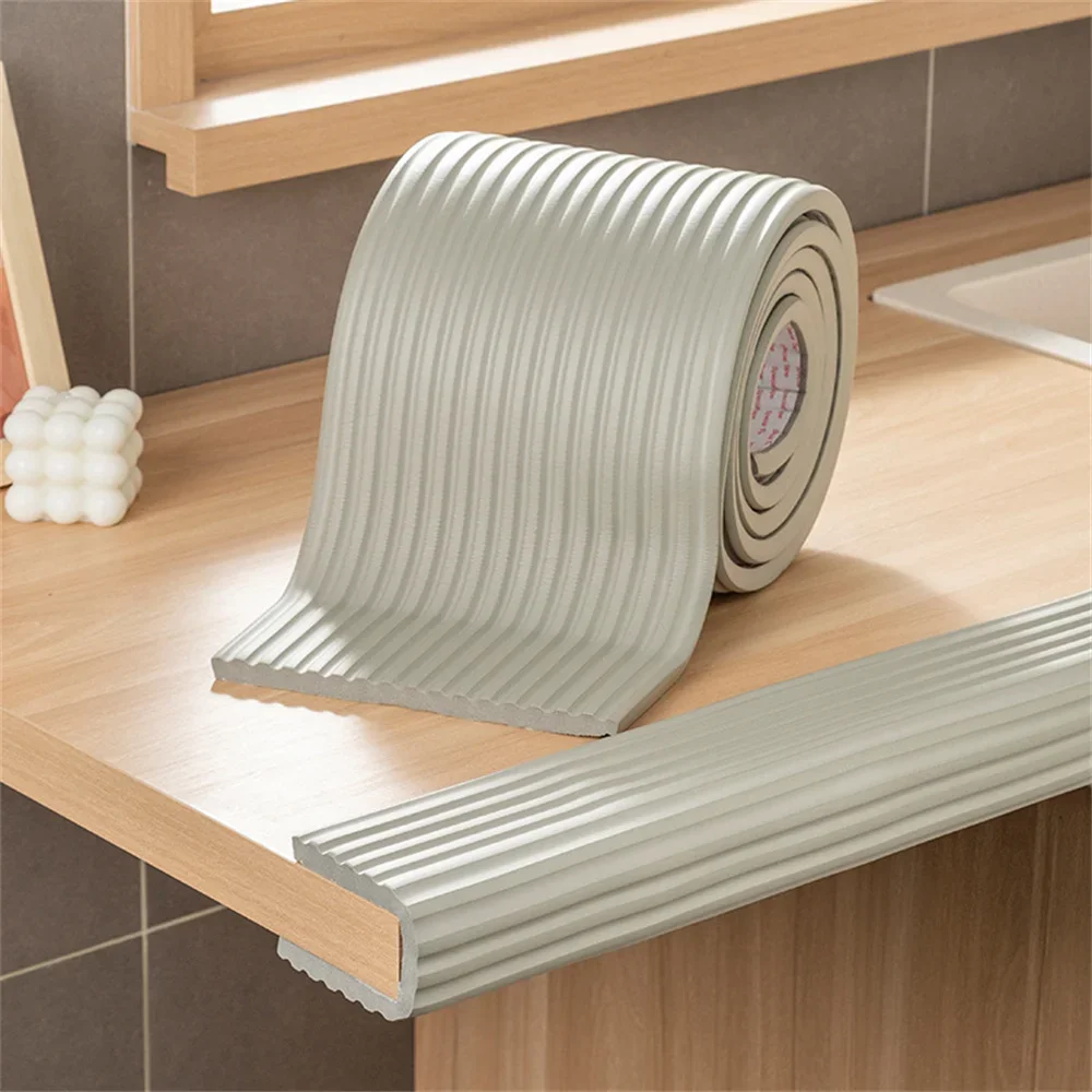 Anti-bumb Protection Strips Soft Bag Foam Anti-collision Wall Sticker Furniture Protection Desk Corner Protector Adhesive 2m: Khaki