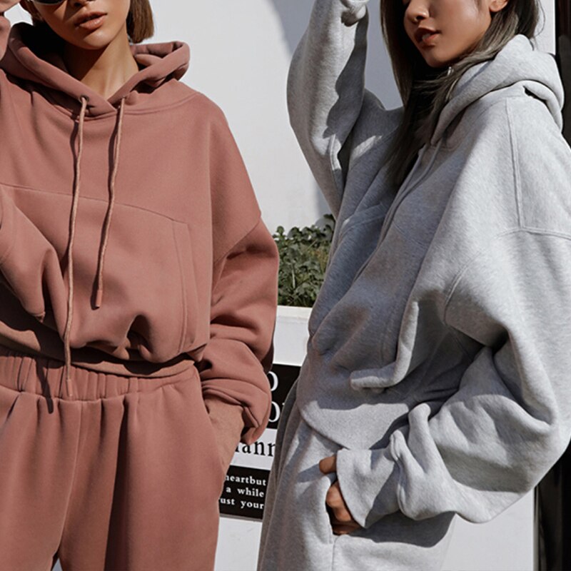 Women Two Piece Set Outfits Autumn Women's Tracksuit Oversized Hoodie And Pants Casual Sport Suit Winter 2 Piece Woman Set