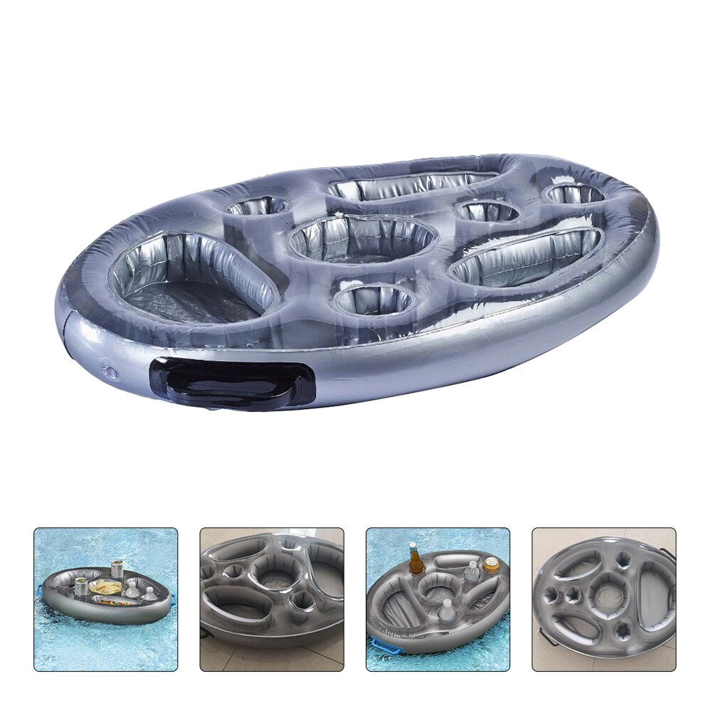1Pc Opblaasbare Drijvende Bekerhouder Tub Drijvende Lade Pvc Fruit Opbergvak