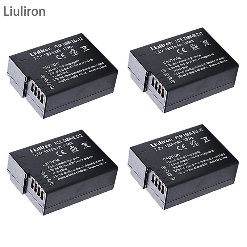 Bateria DMW-BLC12 BLC12E BLC12PP Dmw BLC12 Batterijen + Dual Charger Voor Panasonic Lumix FZ1000,FZ200,FZ300, g5, G6,G7,GH2,DMC-GX8: 4battery
