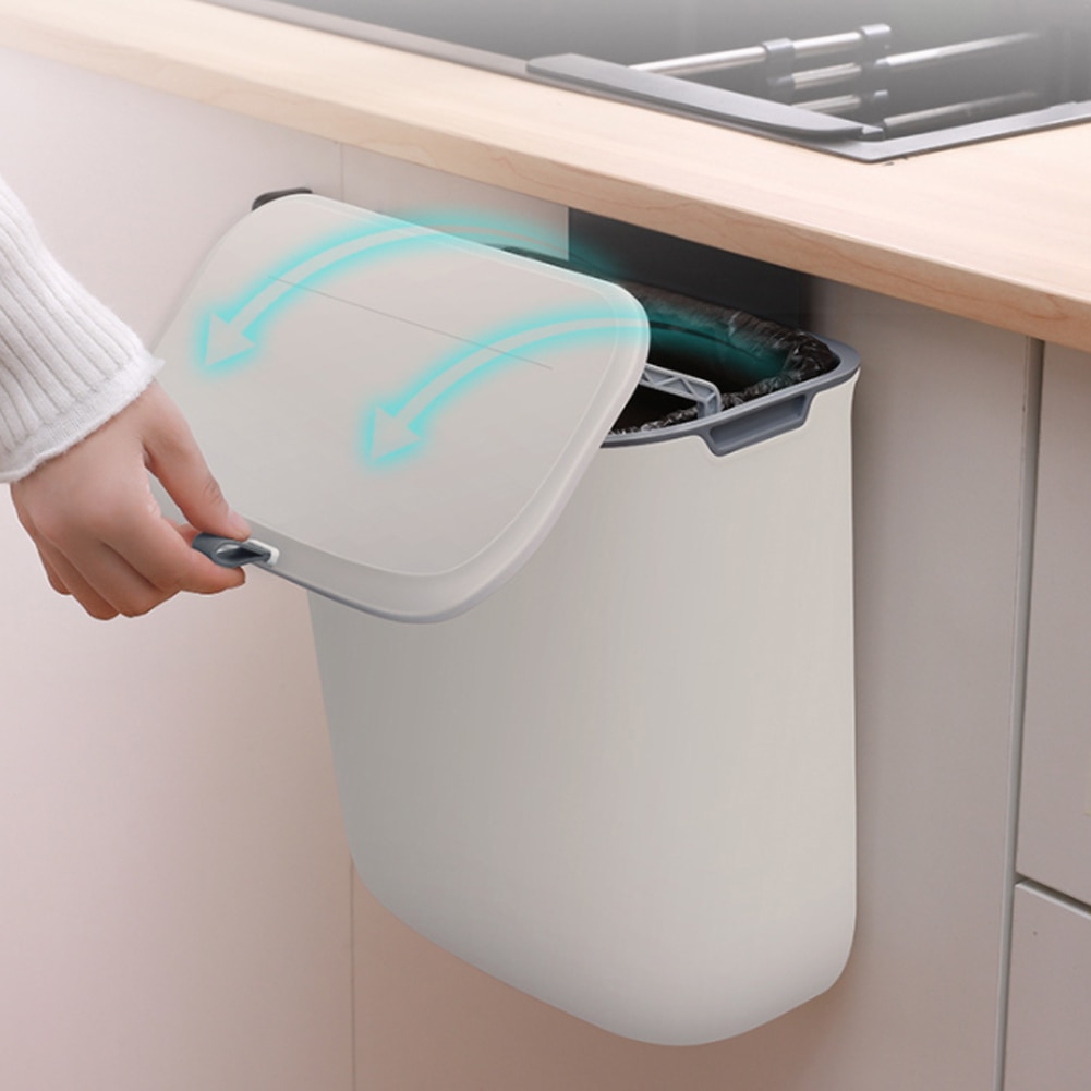 7/9L Wandmontage Vuilnisbak Met Deksel Afvalbak Voor Keukens Kast Deur Opknoping Prullenbak Garbage Auto recycle Vuilnisbak Vuilnis