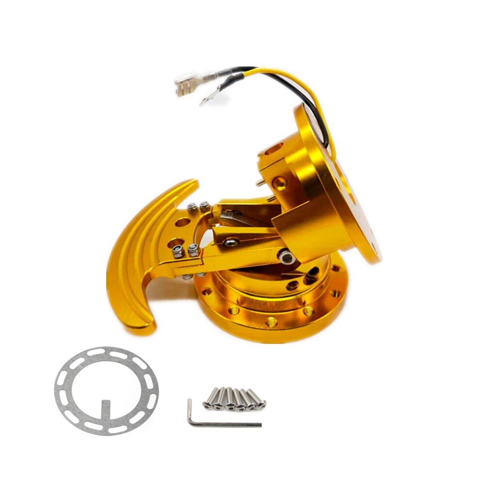 Universal Colorful Racing Steering Wheel Quick Release Hub Kit Adapter Body Removable Snap Off Boss Kit: Gold