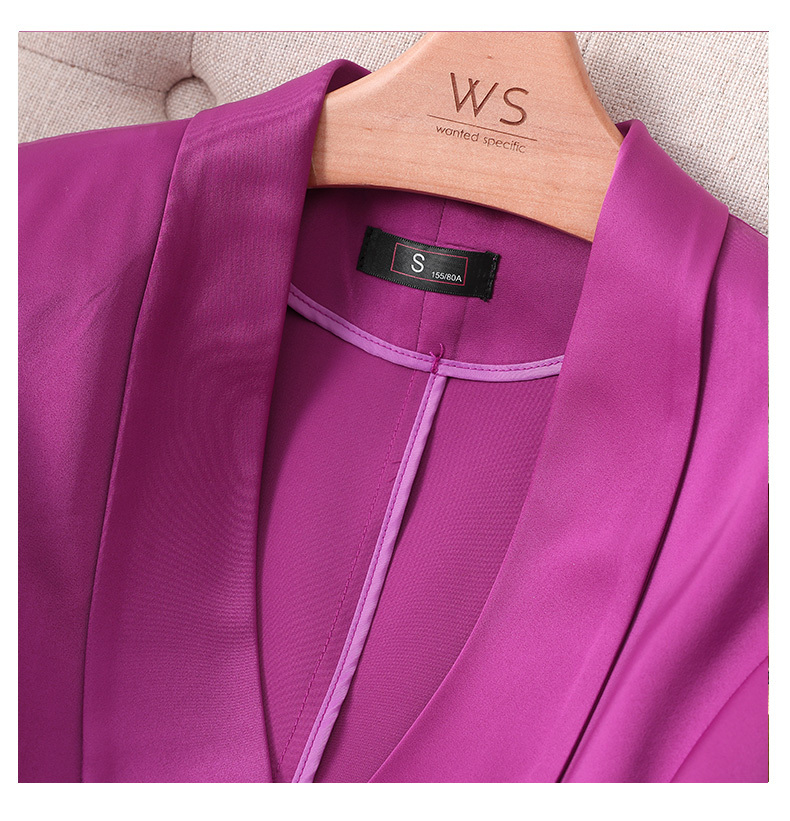 Zomer Herfst Vrouwen Broek Twee Stuk Pak Paars Blazer Jas En Broek Pak Kantoor Dragen Dames Suits Vrouwelijke sets Maat S-4XL