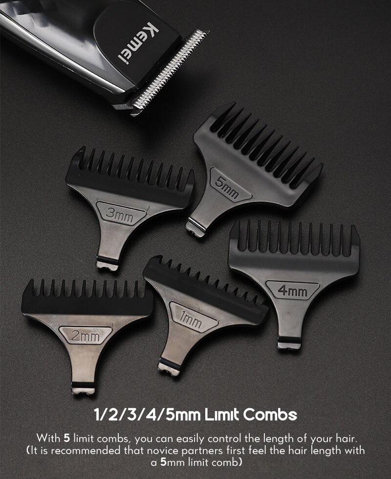 Kemei-tondeuse à cheveux électrique professionnelle sans fil, rasoir Rechargeable en acier inoxydable pour couper les cheveux