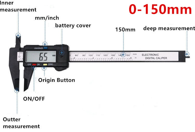 6inch ABS LCD Measuring Tool Digital Caliper 150mm measuring instrument Vernier Calipers