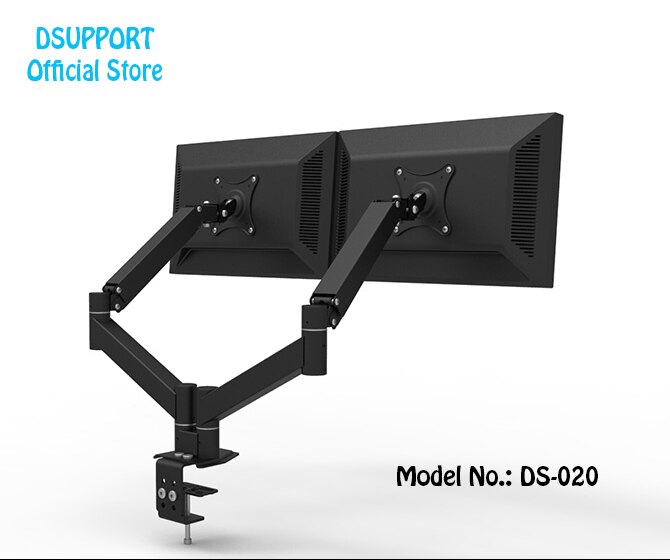 360 Degree spring arm Desktop 17"-27" Dual Monitor Holder Arm Full Motion Dual Monitor Support loading 5.5 kgs