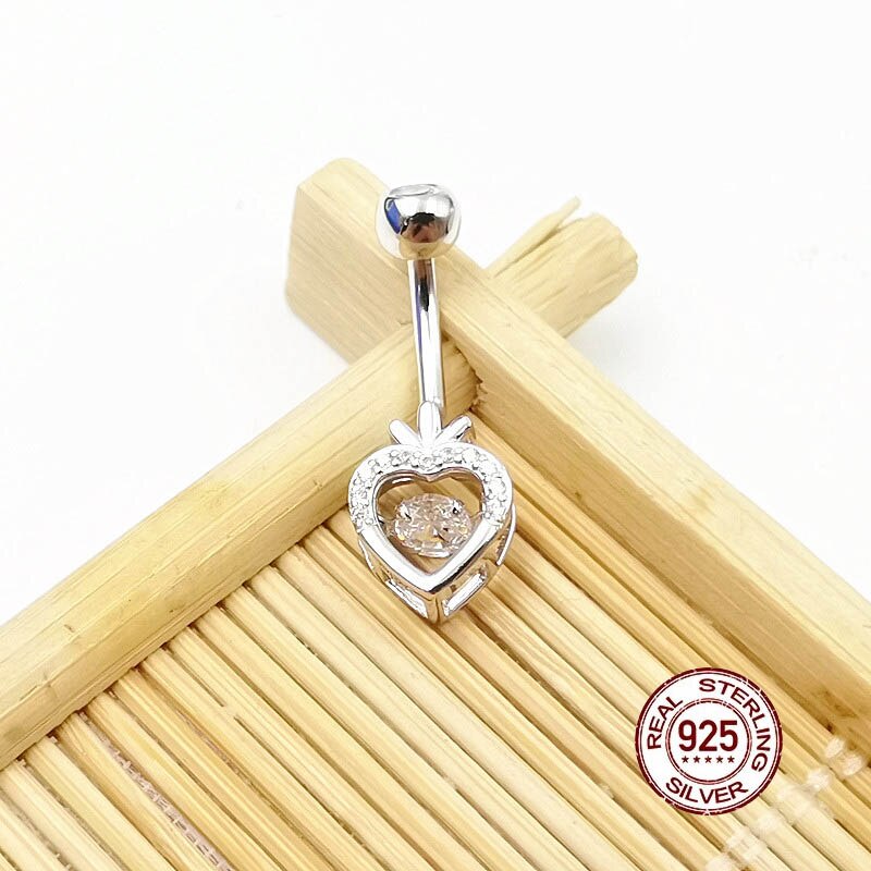 HelloLook – Piercing de nombril à la fraise en argent 925, anneaux de nombril, breloques en Zircon, bijoux de corps Sexy pour femmes