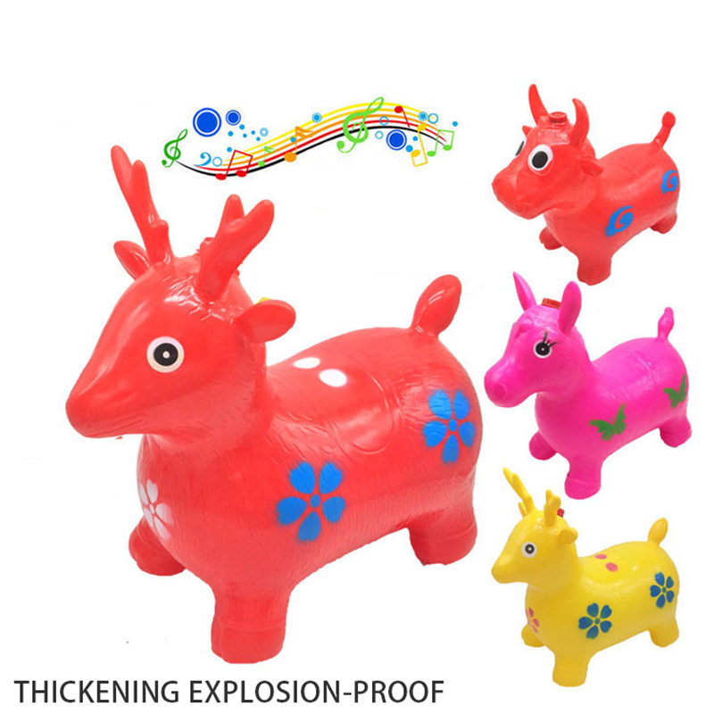 Springkussen Springen Ritten op Dier Bouncy Paard Speelgoed Kind Kids Rubber Herten Speelgoed Willekeurige Kleuren