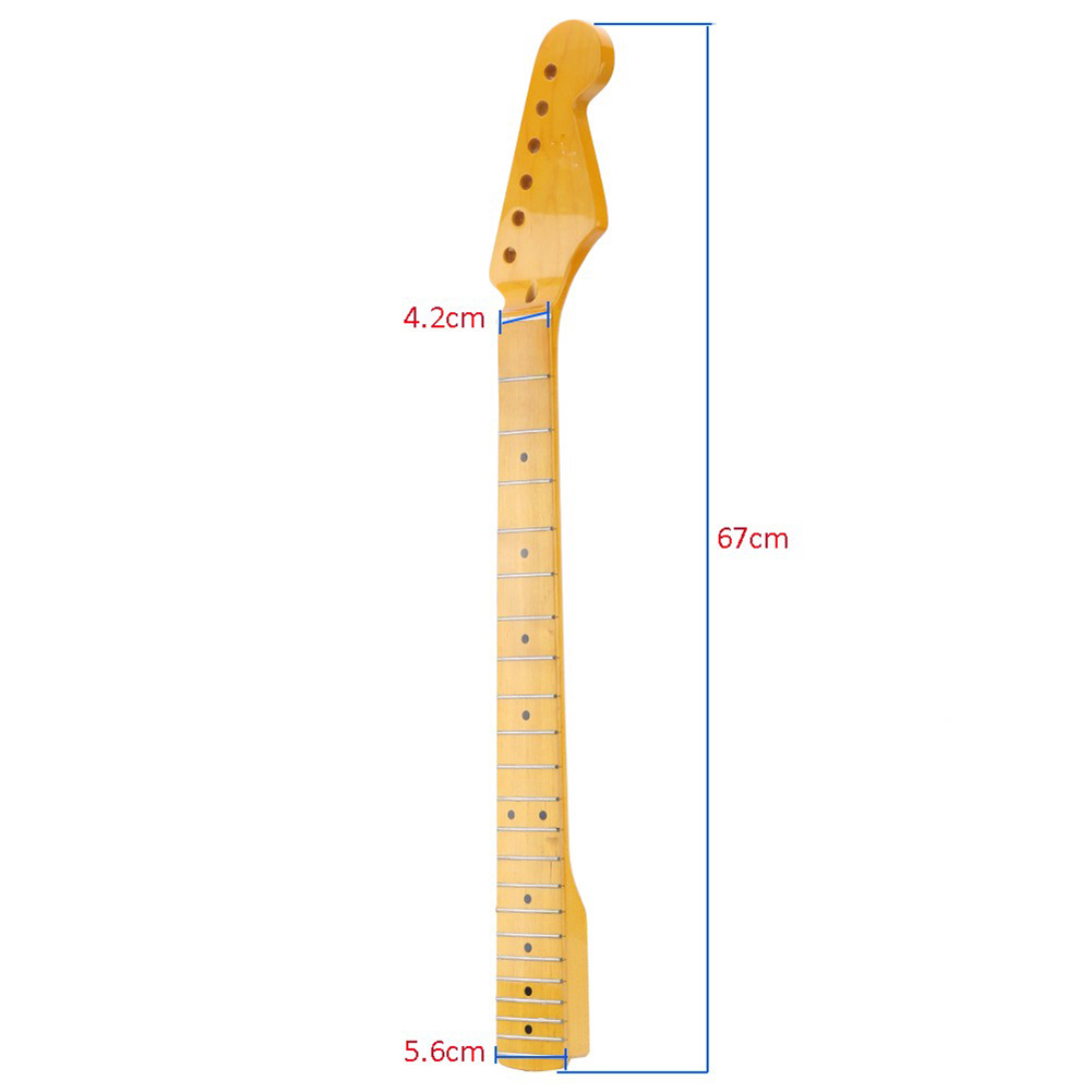 22 Fret Yellow Gloss Maple Guitar Neck Maple Fingerboard with Dot for ST FD Electric Guitar Replacement