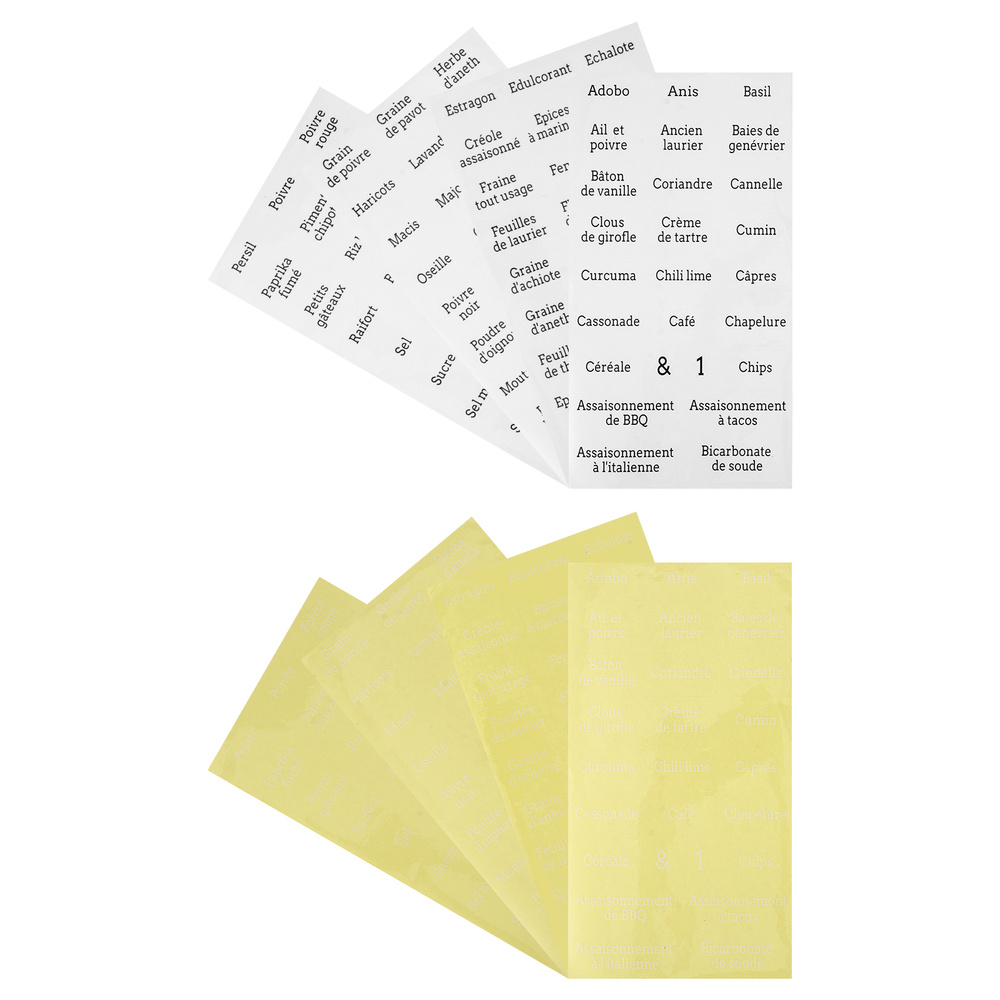 1 Set 208pcs French Ingredients Name Label Decals Spice Labels for Home