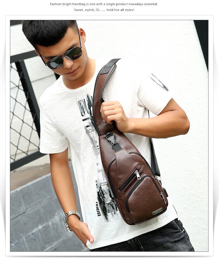 men's chest bag Messenger bag men's handbags shoulder bag Korean small casual pockets chest bag men XD114