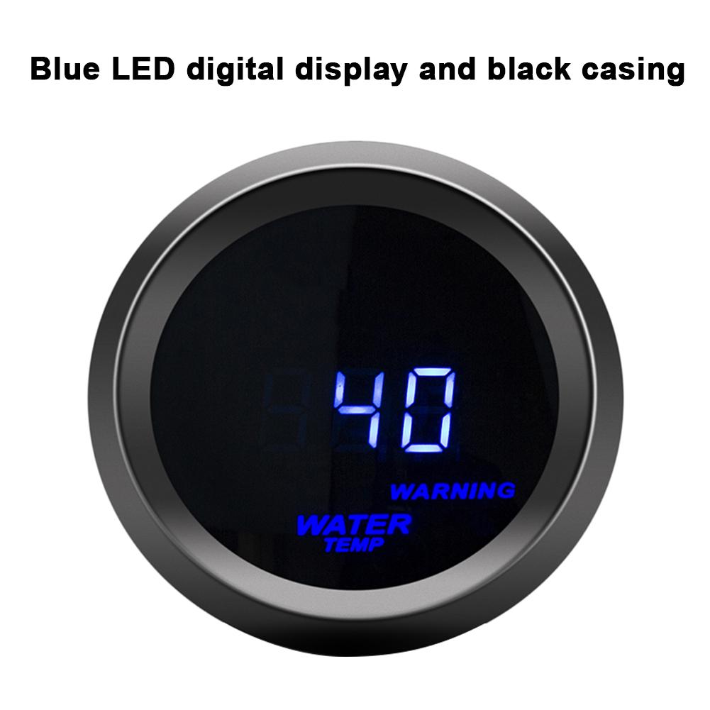 Auto Temperatuur Sensor 52MM Auto Modificatie Instrument LED Blauw Licht Digitale Water Temperatuur Meter Auto Water Temp Gauge