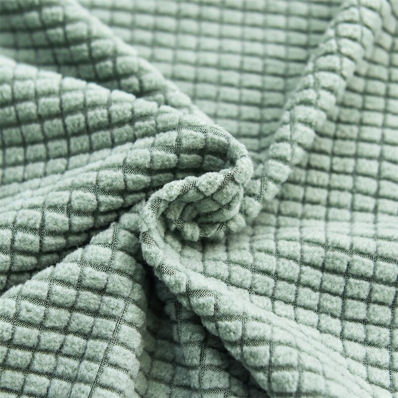 Polar Fleece Schuine Arm Terug Wing Back Stoel Cover Jacquard Spandex Stretch Hoes Voor Kantoor Stoelen 2 Delige Set Met band