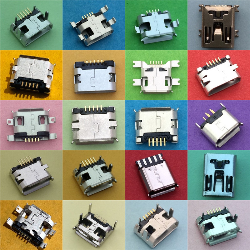 20 modelle Mikro USB 5Stift Buchse Für praktisch Ladung SMT Buchse Daten Jack Verbinder-Hafen PCB Gremium