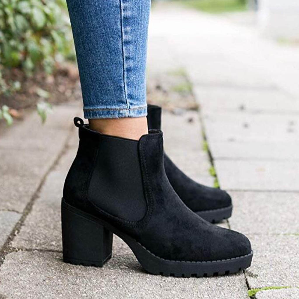 Kvinnor stövlar casual läder låga höga klackar vårskor kvinna spetsiga tå gummistövlar svart röd zapatos mujer  #t1g