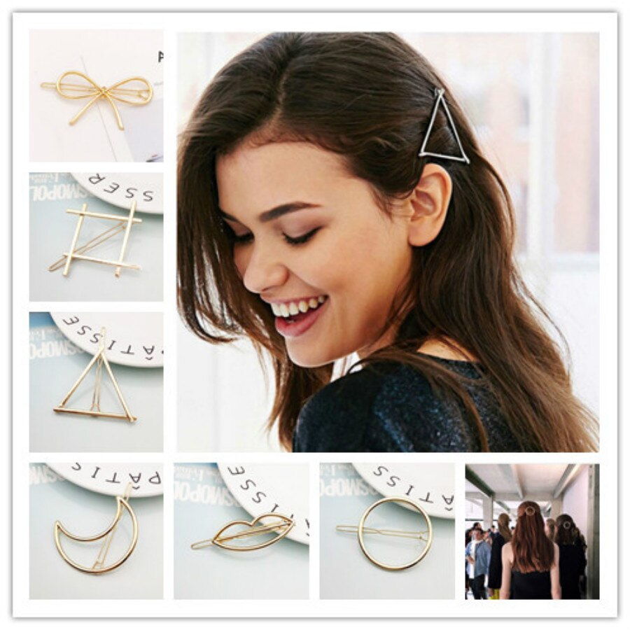 pince à cheveux pour femmes triangulaire lune lèvre ronde Barrette bâton épingle à cheveux épingles à cheveux tête accessoires