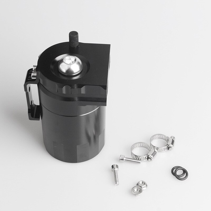 Aluminum Oil Tank / Oil Tank with Filter 300ml Universal Oil Catcher Reservoir Tank Valve Breathing Cylinder Filter