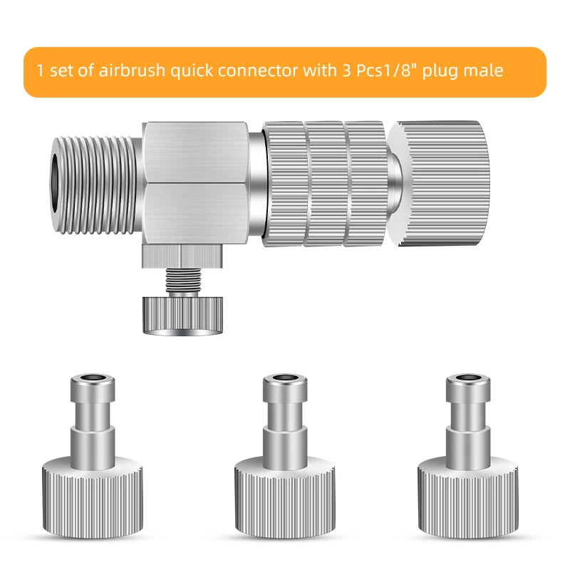 Air Brush Quick Release Coupling Adapter Airbrush Adjustment Control Valve Quick Disconnect Fit 1/8"Tool for Airbrush Sprayer: black