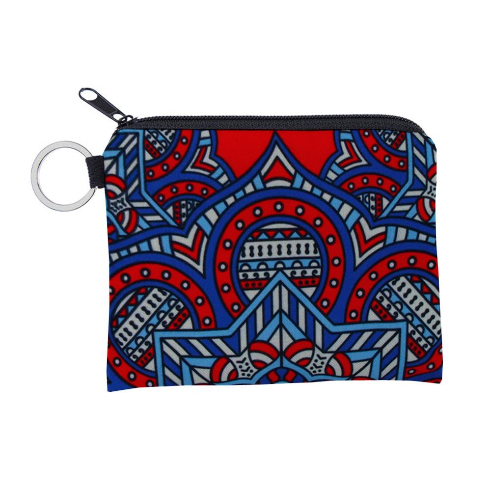 3D Printed Waterproof Mandala Mini Square Coin Purse Wallet Women Purse Porte Monnaie Bolsa Feminina Zipper Pouch Girl Key Bags