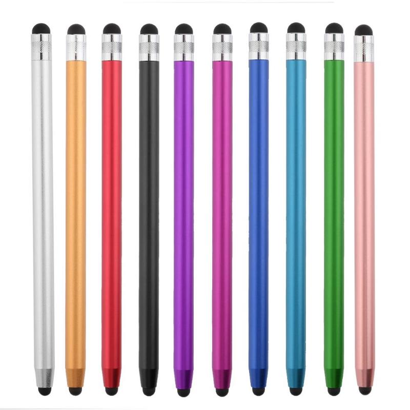 Lápiz óptico capacitivo de doble punta redonda, 10 colores, pantalla táctil, bolígrafo de dibujo para teléfono, teléfono inteligente, tableta, PC, ordenador, triangulación de envíos