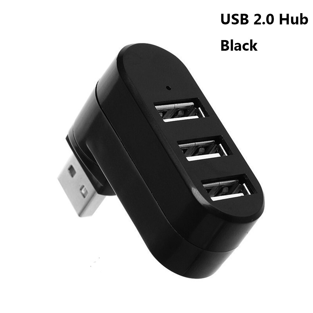 For PC Laptop MacBook Pro Mini 3 Ports USB 3.0 Hub High Speed Data Transfer Splitter Box Adapter Computer Accessories: USB 2.0 Hub	Black