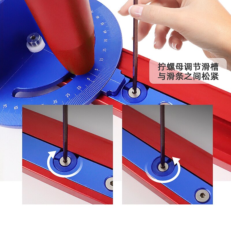 Miter Gauge Table Saw/Router With Rail Stop Aluminum Profile Fence Saw Assembly Ruler Carpenter DIY Woodworking Tool