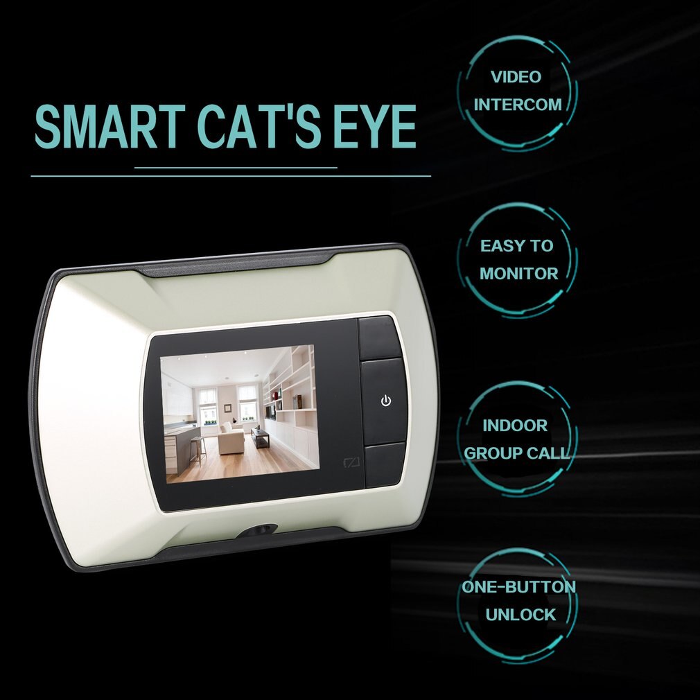 Hoge Resolutie 2.4 Inch Lcd Video-Eye Visuele Monitor 80 Graden Kijkhoek Draadloze Deur Kijkgaatje Camera Wit Video kijkgaatje