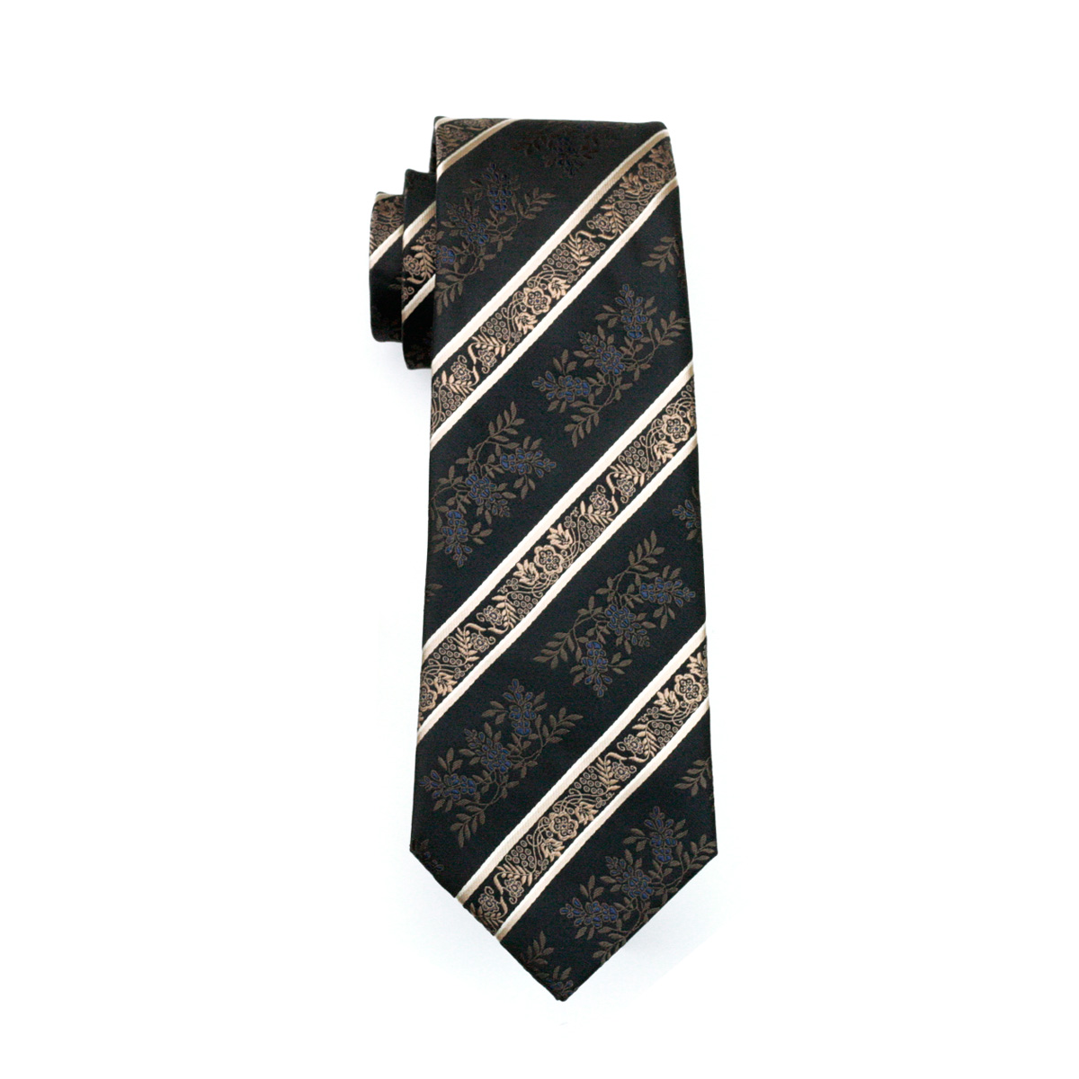 DH-798 Mens Silk Tie Black Stripe NeckTie 100% Silk Jacquard Ties For Men Business Wedding Party
