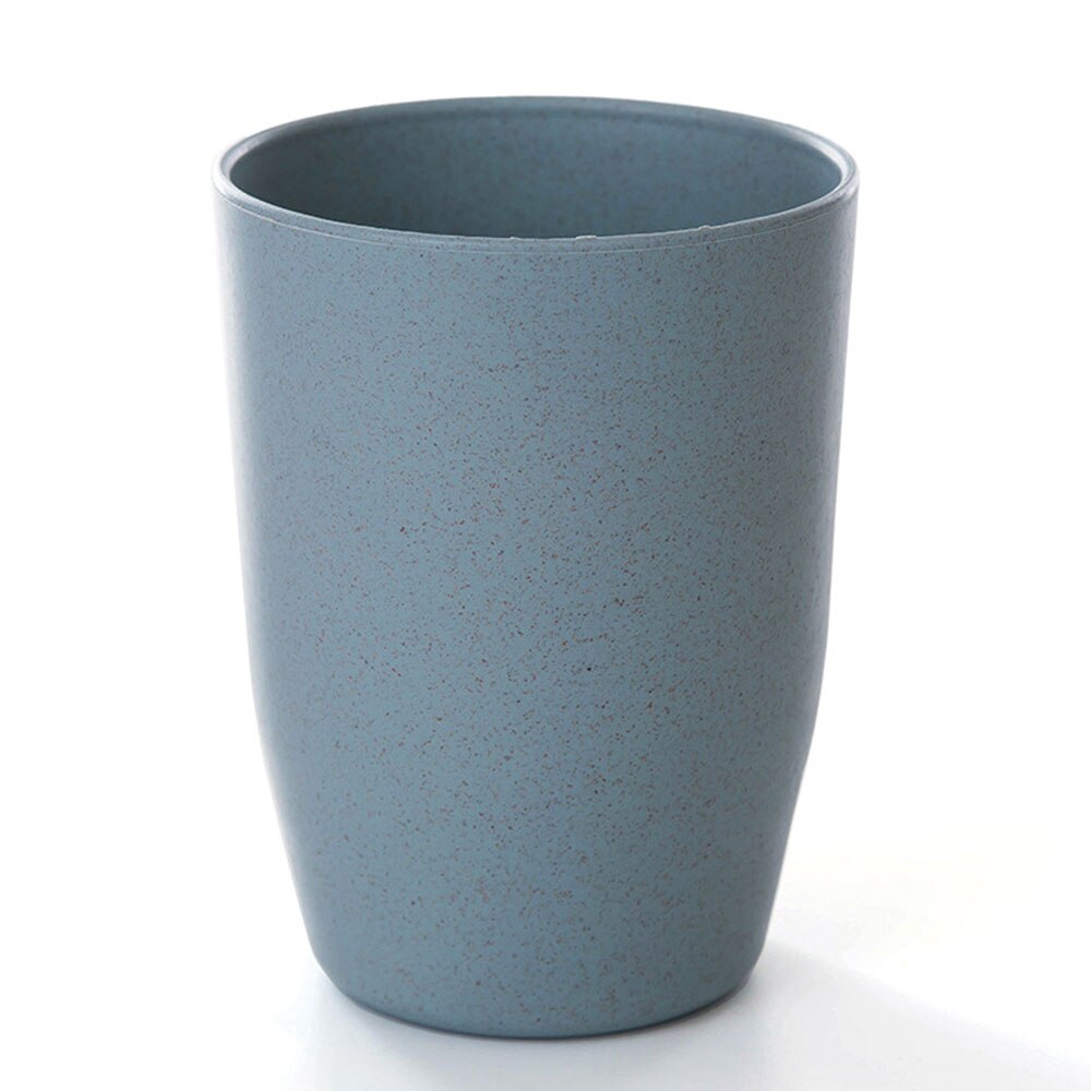1 stk nordisk stil rejsekrus kontor kaffe te vandflaske kopper halm hvede plast tandbørste kop badeværelse tumblere: Blå