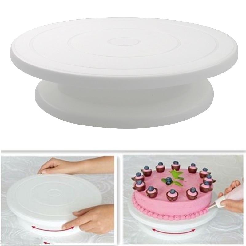 Keuken Diy Pan Bakken Tool Plastic Taart Plaat Draaitafel Roterende Anti-Slip Ronde Cake Stand Taart Decoreren Draaitafel