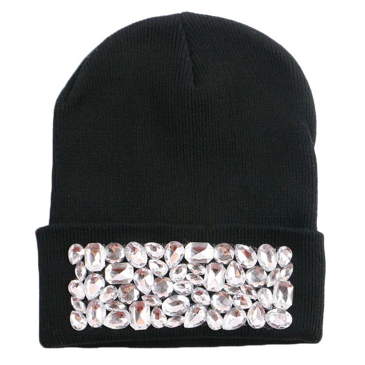 Vrouwen Mode Winter Hoed Schoonheid Mutsen Luxe Bling Bling Winter Hoeden Voor Vrouw: Default Title