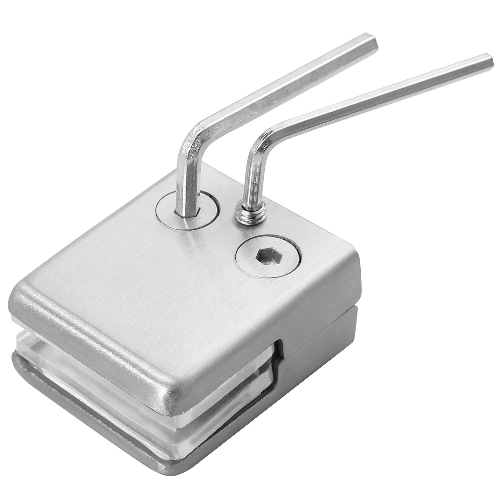 8Pcs 304 Stainless Steel Square Glass Clips Clamps Satin Polished Finish Glass Clamp Bracket Clip Hardware Holder 6-8mm