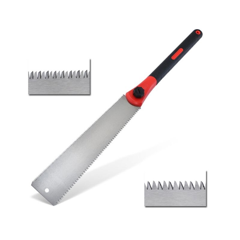 Woodworking Double Sides SK5 Steel Hand Saw Tenon Fine Tooth with TPR Handle for Gardening Outdoor