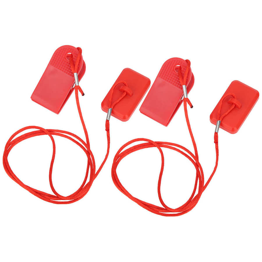 2 uds máquina de correr portátil interruptor de seguridad llave de imán de bloqueo accesorio Universal Clip rectangular para equipo de máquina de correr