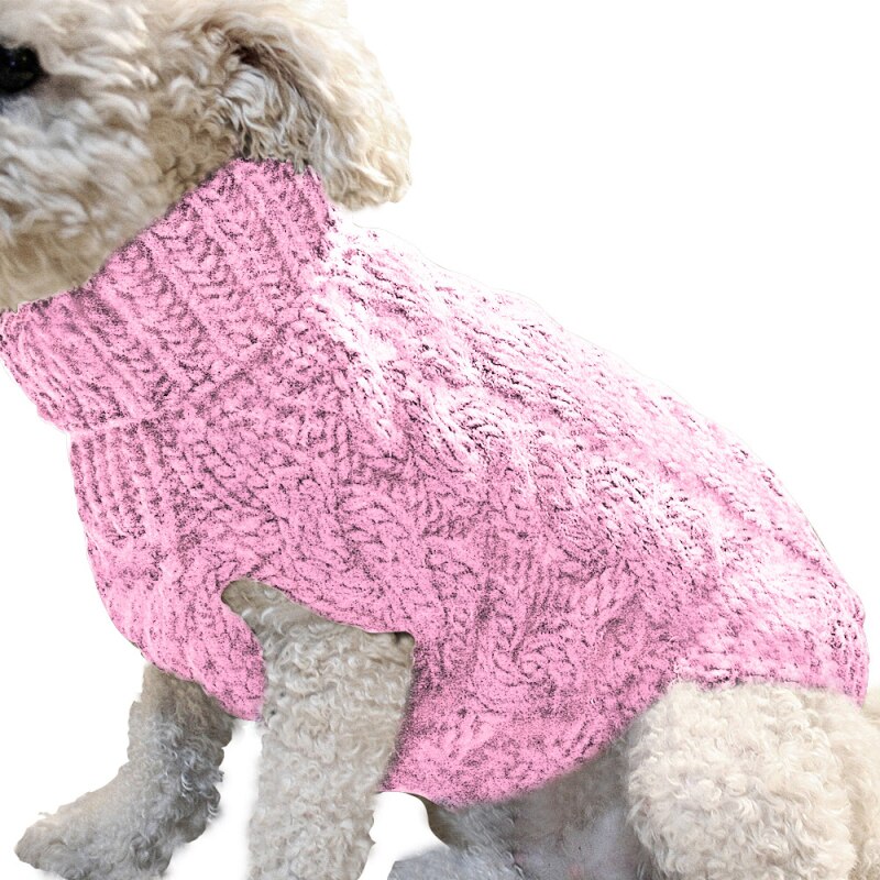 Breathable Warm Pet Sweater Winter Dog Warm Supplies Pet Decoration Clothing: Pink / L