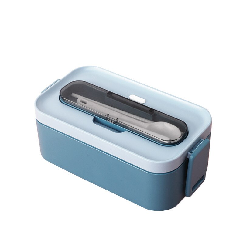 Lunch Box Portable Bento Box for Student Office Worker Multi-layer Microwave Heating Lunch Container Kids Box: blue single layer