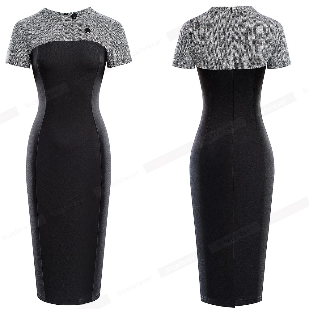 Cocktail Peplum Dress For Women Vintage Casual Work Office Business Pencil Dress