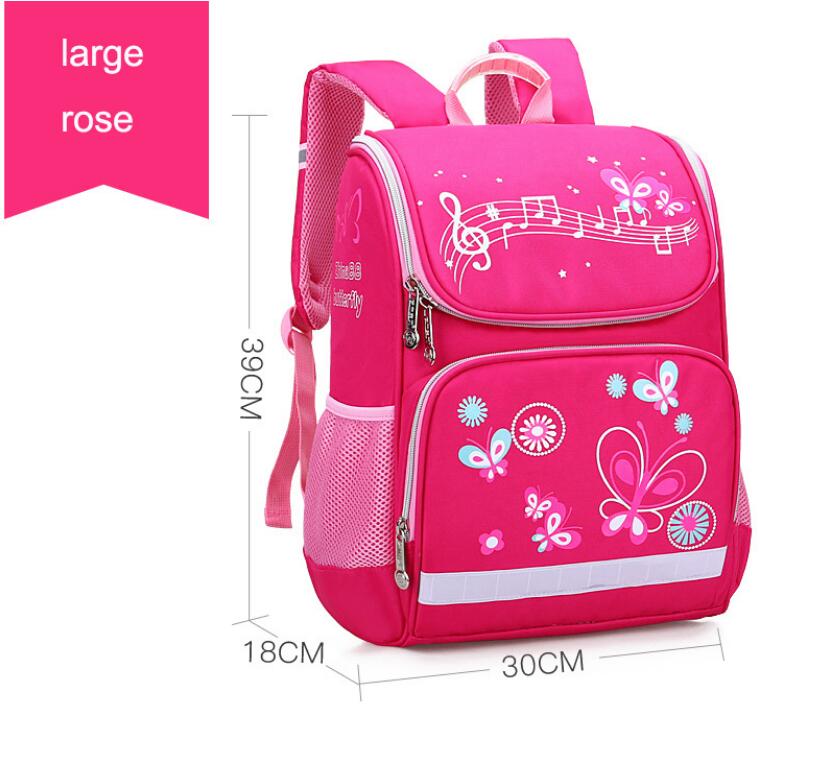 1-5 Grade enfants sacs d'école enfants sac à dos école pour garçons filles école sac à dos enfant étanche grand papillon sac à dos enfants: rose big