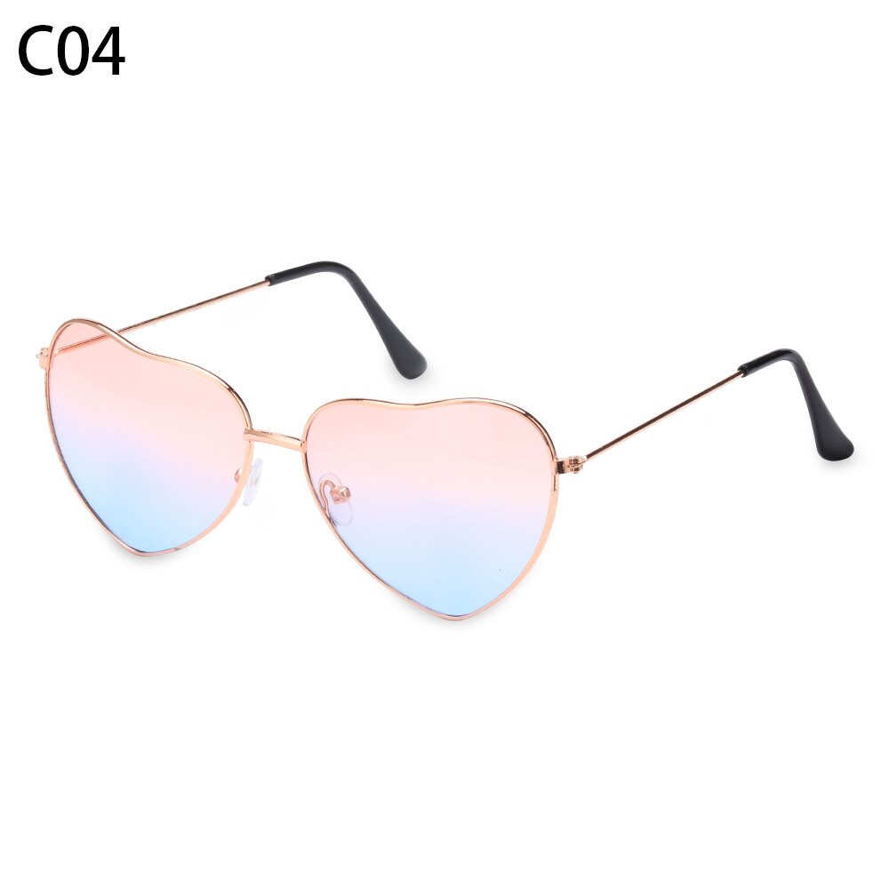 Women Vintage Heart Shape Sunglasses Metal Frame Sun Glasses Candy Color Gradient Sun Glasses For Outdoor Cycling: C04