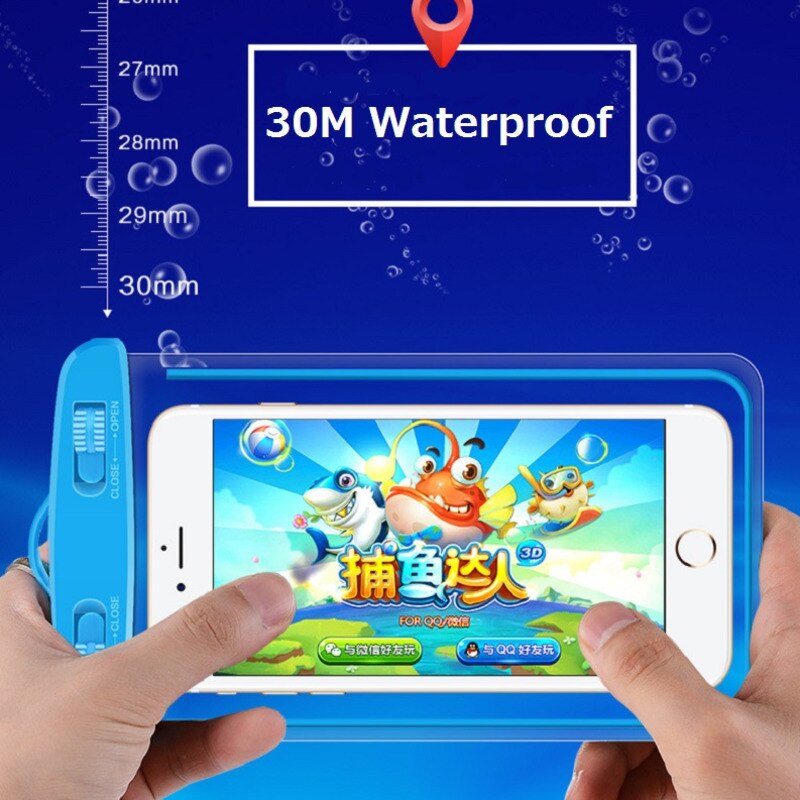 Portable Waterproof Phone Pouch 6 Inch PVC Clear Phone Waterproof Bag For Water Games Beach Diving Surfing Skiing Swimming