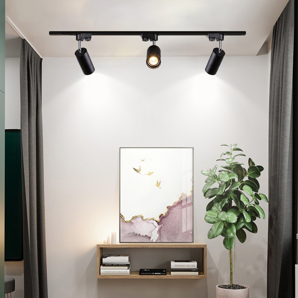 Hartisan kobber led spotlight justerbar guld sort  gu10 med lyskilde skinne lys bar gang væg butik loft spotlight