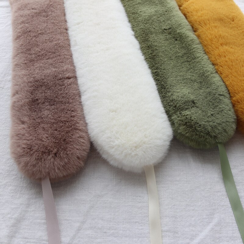 Kraag dames warme dikke effen neckerchief herbruikbare sjaals wintersjaals imitatie konijnenbont sjaal dames