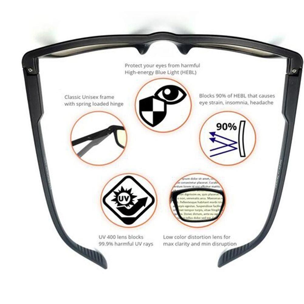 Anti-fatigue Radiation Anti Blue Ray Light Blocking Computer Gaming Safety Glasses Flat Goggles