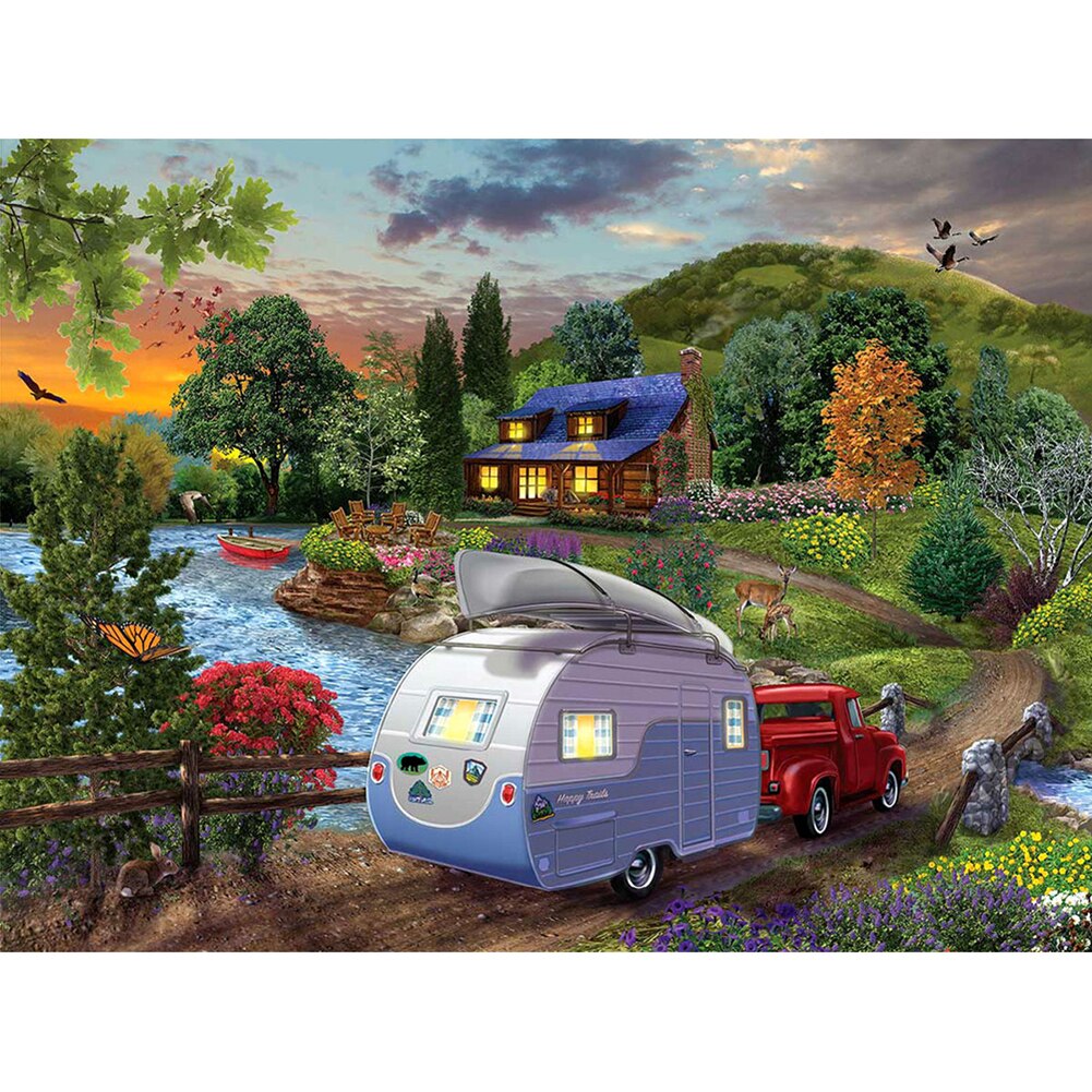 5D BRICOLAGE Plein Carré Diamant Peinture Montagne Paysage Broderie point De Croix Mosaïque Strass Halloween Décor: 11