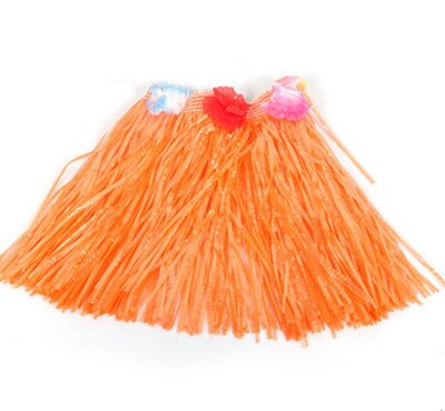 Falda Hawaiana para niños, suministros de , ropa hawaiana, colorida, para baile, ropa de escenario, Falda de baile: orange