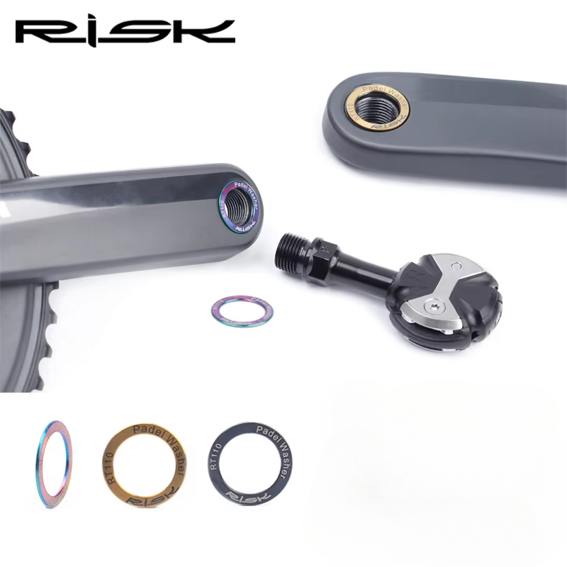 RISIKO Fahrrad Pedal Unterlegscheibe Abstandshalter Kurbel Dichtung Pedal abnormal Klang Wartung Ring Unterlegscheibe MTB Fahrrad Titan Legierung Pedal Unterlegscheibe